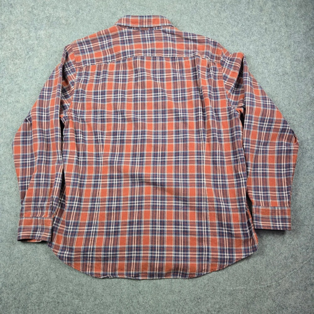 The Normal Brand Flannel Shirt Mens XL Orange Blue Plaid Button Down Long Sleeve - Picture 9 of 15